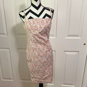 BROOKS Floral Pink Spaghetti Strap Dress